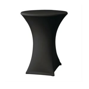 table mange debout pliand rond diamètre 80 cm avec housse de table noire