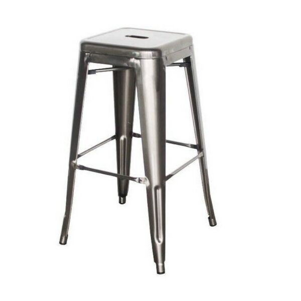 tabouret gris metallisé